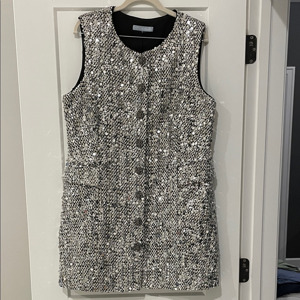 NWOT Stunning Antonio Melani sequin tweed vest / minidress. Fits M.
